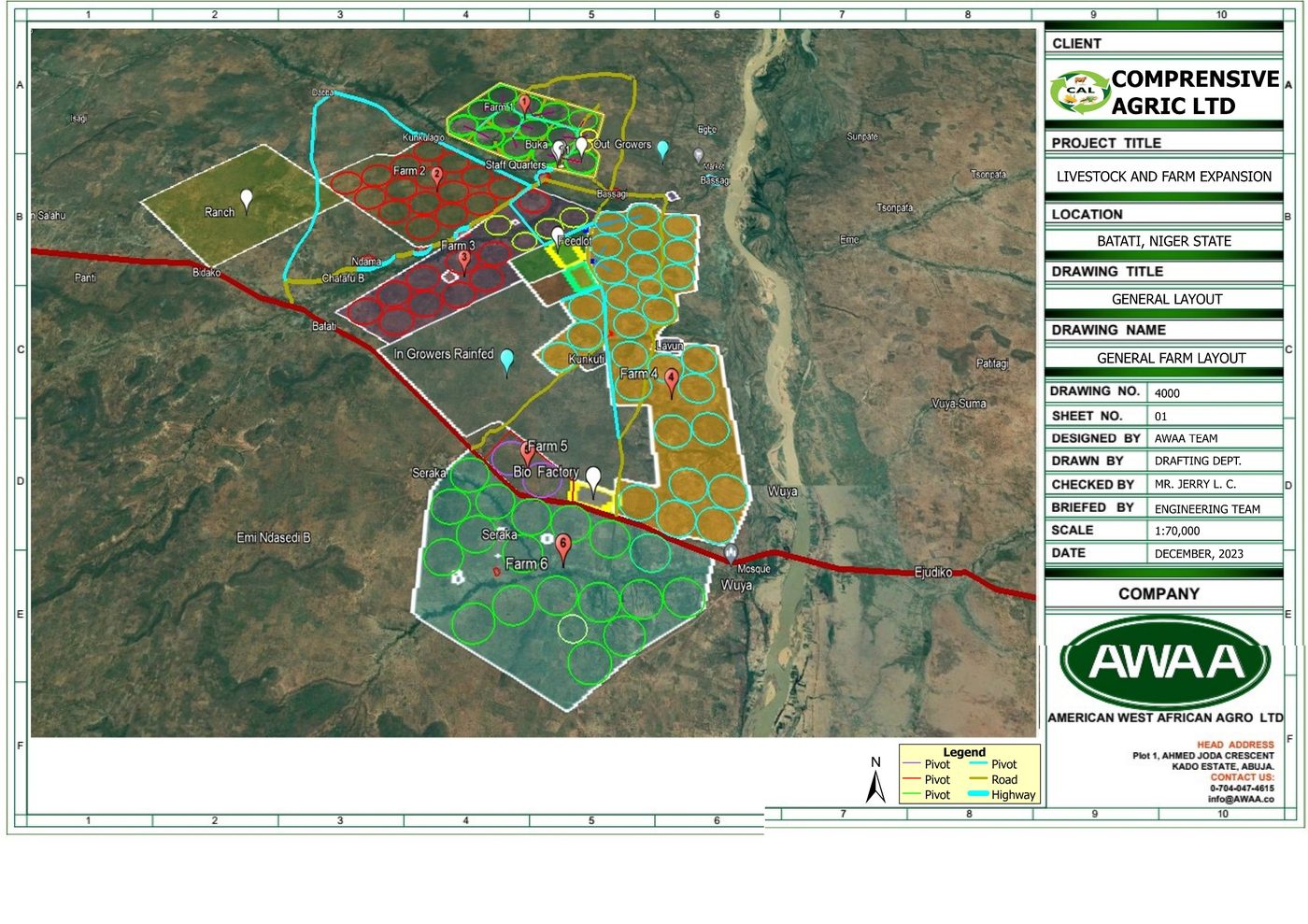 Farm block and irrigation development plan for the Batati site in Niger State